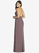 Rear View Thumbnail - French Truffle Criss Cross Back Mermaid Wrap Dress