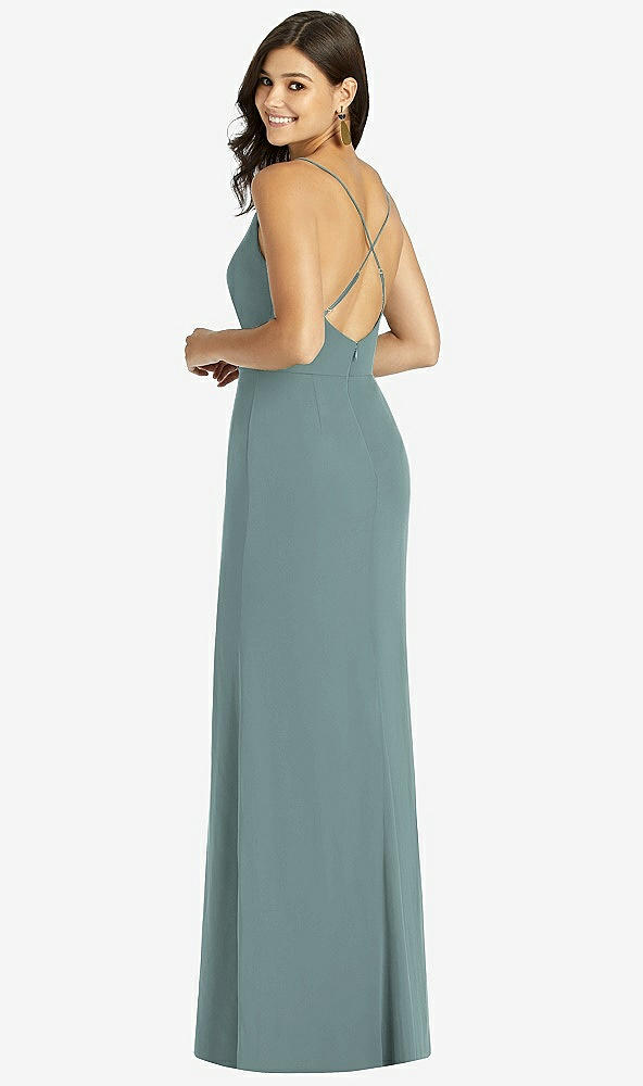 Back View - Icelandic Criss Cross Back Mermaid Wrap Dress