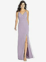 Front View Thumbnail - Lilac Haze Criss Cross Back Mermaid Wrap Dress