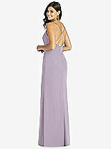 Rear View Thumbnail - Lilac Haze Criss Cross Back Mermaid Wrap Dress