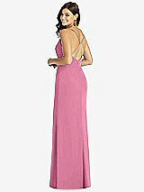 Rear View Thumbnail - Orchid Pink Criss Cross Back Mermaid Wrap Dress