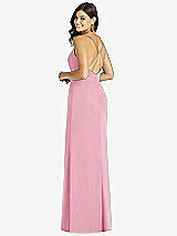 Rear View Thumbnail - Peony Pink Criss Cross Back Mermaid Wrap Dress