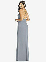 Rear View Thumbnail - Platinum Criss Cross Back Mermaid Wrap Dress