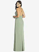 Rear View Thumbnail - Sage Criss Cross Back Mermaid Wrap Dress