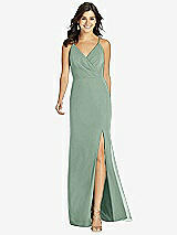 Front View Thumbnail - Seagrass Criss Cross Back Mermaid Wrap Dress