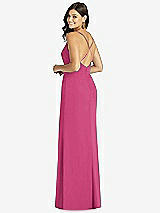 Rear View Thumbnail - Tea Rose Criss Cross Back Mermaid Wrap Dress