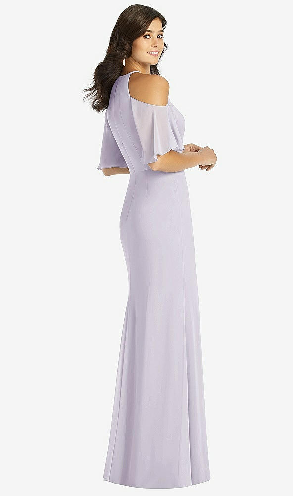 Back View - Moondance Ruffle Cold-Shoulder Mermaid Maxi Dress