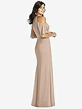 Rear View Thumbnail - Topaz Ruffle Cold-Shoulder Mermaid Maxi Dress