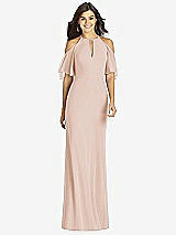 Front View Thumbnail - Cameo Ruffle Cold-Shoulder Mermaid Maxi Dress