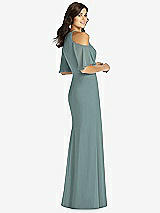 Rear View Thumbnail - Icelandic Ruffle Cold-Shoulder Mermaid Maxi Dress