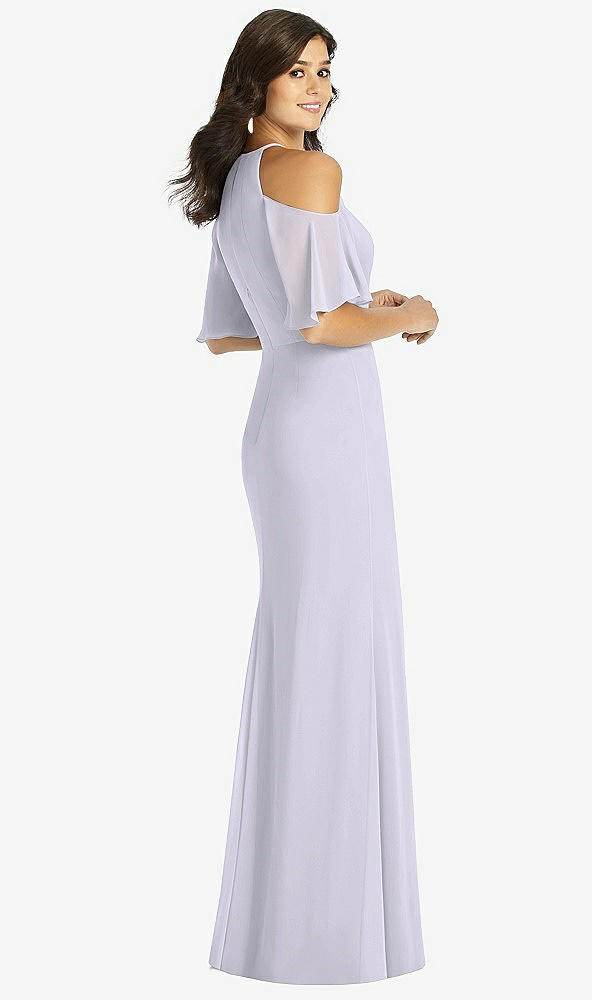 Back View - Silver Dove Ruffle Cold-Shoulder Mermaid Maxi Dress