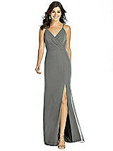 Front View Thumbnail - Charcoal Gray Thread Bridesmaid Style Cora