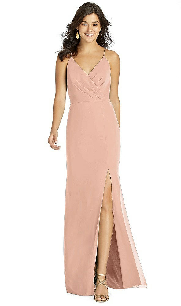 Front View - Pale Peach Thread Bridesmaid Style Cora