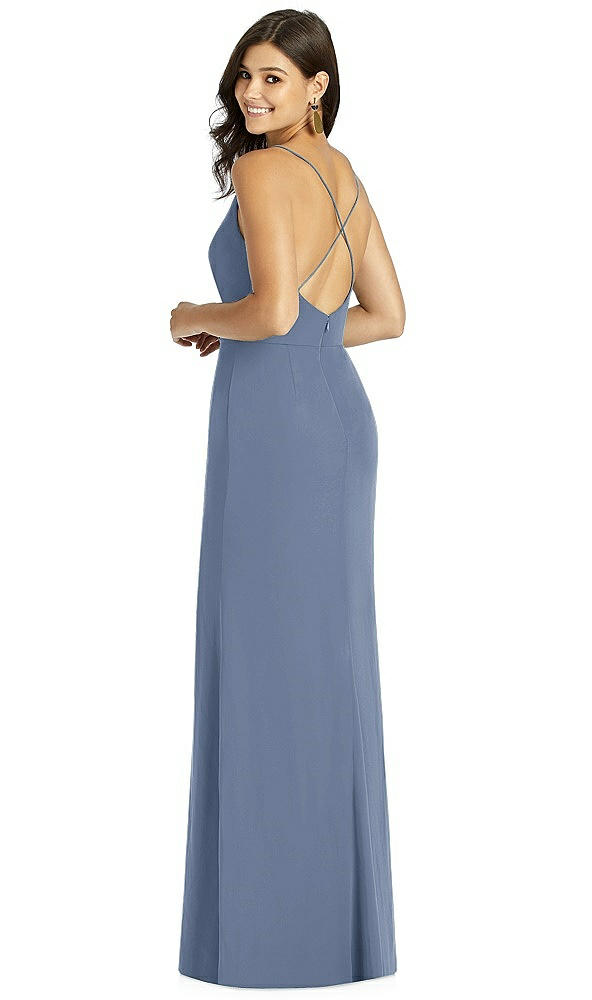 Back View - Larkspur Blue Thread Bridesmaid Style Cora