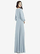 Rear View Thumbnail - Mist Long Sleeve Wrap Maxi Dress with Front Slit