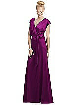 Alt View 1 Thumbnail - Persian Plum Cap Sleeve Blouson Faux Wrap Dress