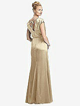 Rear View Thumbnail - Banana Cap Sleeve Blouson Faux Wrap Dress