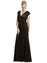 Alt View 1 Thumbnail - Espresso Cap Sleeve Blouson Faux Wrap Dress