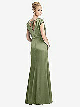 Rear View Thumbnail - Kiwi Cap Sleeve Blouson Faux Wrap Dress