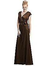 Alt View 1 Thumbnail - Latte Cap Sleeve Blouson Faux Wrap Dress