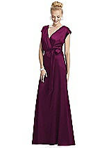 Alt View 1 Thumbnail - Merlot Cap Sleeve Blouson Faux Wrap Dress