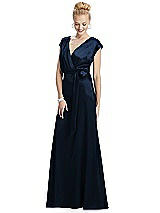 Alt View 1 Thumbnail - Midnight Navy Cap Sleeve Blouson Faux Wrap Dress