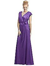 Alt View 1 Thumbnail - Pansy Cap Sleeve Blouson Faux Wrap Dress