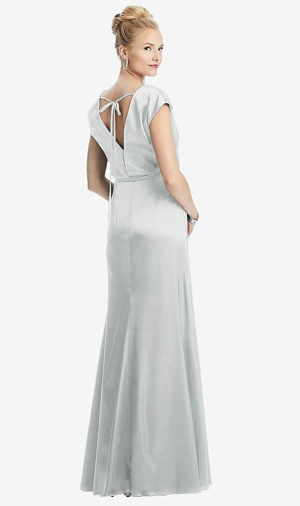 Back View - Sterling Cap Sleeve Blouson Faux Wrap Dress