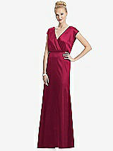 Front View Thumbnail - Valentine Cap Sleeve Blouson Faux Wrap Dress