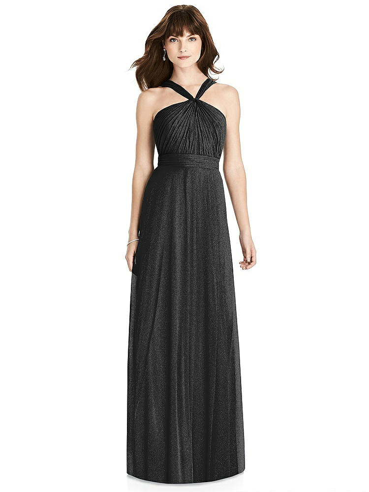 After Six Shimmer Bridesmaid Dress 6762ls In Black Silver The Dessy Group