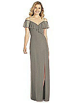 Front View Thumbnail - Mocha Gold After Six Shimmer Bridesmaid Dress 6809LS