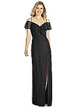 Front View Thumbnail - Black Silver After Six Shimmer Bridesmaid Dress 6809LS