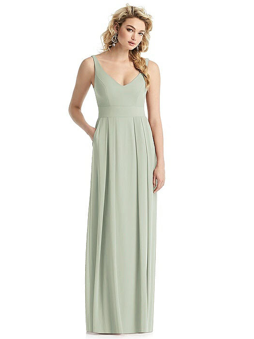 Sleeveless Pleated Skirt Maxi Dress with Pockets