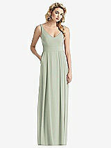 Front View Thumbnail - Celadon Sleeveless Pleated Skirt Maxi Dress with Pockets