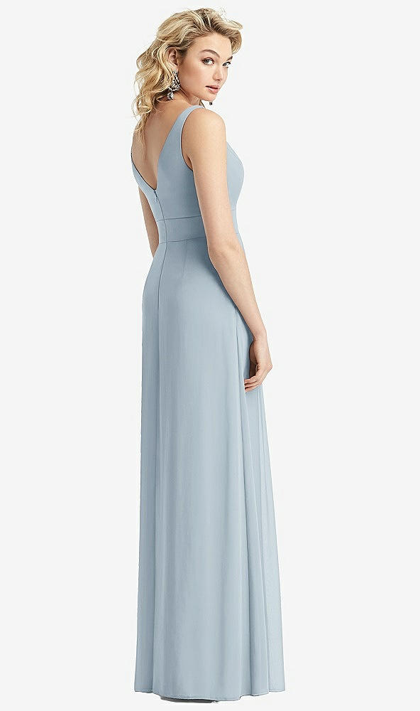 Back View - Mist Sleeveless Pleated Skirt Maxi Dress with Pockets