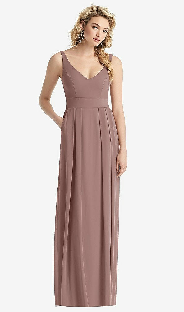 Front View - Sienna Sleeveless Pleated Skirt Maxi Dress with Pockets