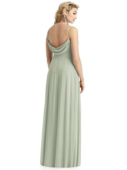 Cowl-Back Double Strap Maxi Dress with Side Slit