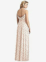 Front View Thumbnail - Coquette Floral Print Cowl-Back Double Strap Maxi Dress with Side Slit