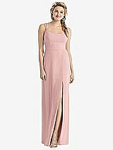 Rear View Thumbnail - Rose - PANTONE Rose Quartz Cowl-Back Double Strap Maxi Dress with Side Slit