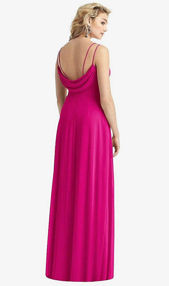 Front View - Think Pink Cowl-Back Double Strap Maxi Dress with Side Slit