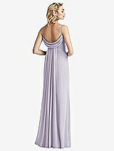 Front View Thumbnail - Moondance Shirred Sash Cowl-Back Chiffon Trumpet Gown