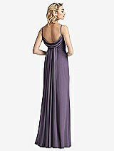 Front View Thumbnail - Lavender Shirred Sash Cowl-Back Chiffon Trumpet Gown