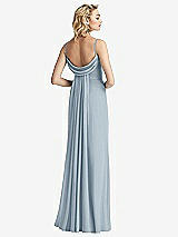 Front View Thumbnail - Mist Shirred Sash Cowl-Back Chiffon Trumpet Gown