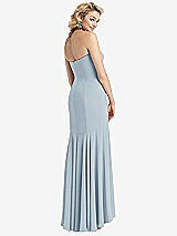 Rear View Thumbnail - Mist Strapless Sheer Crepe High-Low Dress