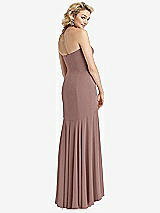 Rear View Thumbnail - Sienna Strapless Sheer Crepe High-Low Dress