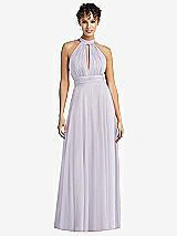 Front View Thumbnail - Moondance High-Neck Open-Back Shirred Halter Maxi Dress