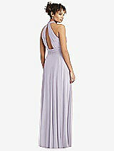 Rear View Thumbnail - Moondance High-Neck Open-Back Shirred Halter Maxi Dress