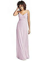 Front View Thumbnail - Suede Rose Silver Shimmer Faux Wrap Chiffon Dress