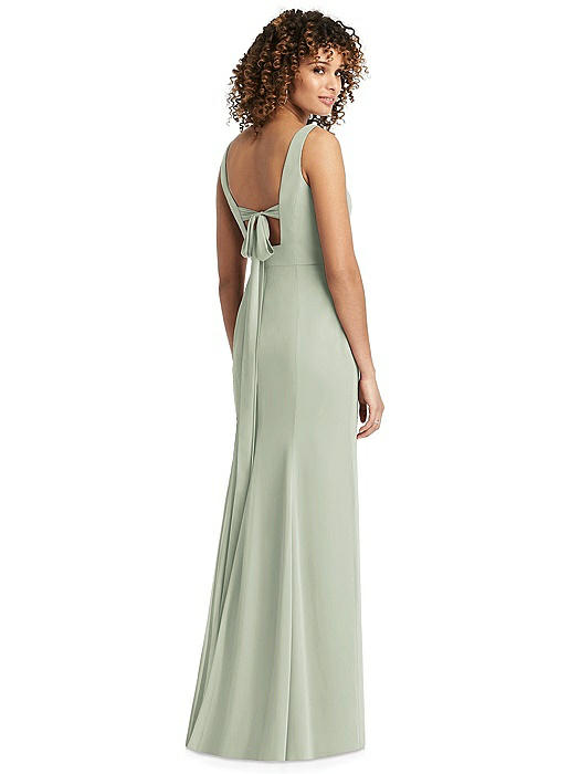 Sleeveless Tie Back Chiffon Trumpet Gown