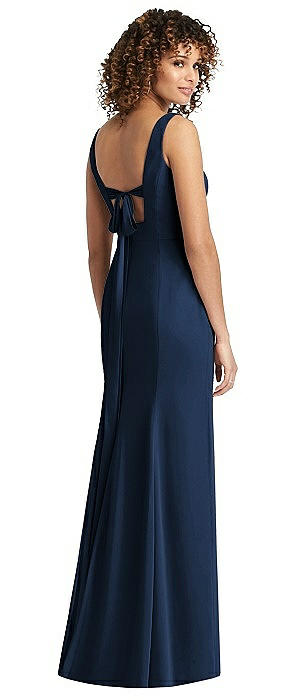 Sleeveless Tie Back Chiffon Trumpet Gown